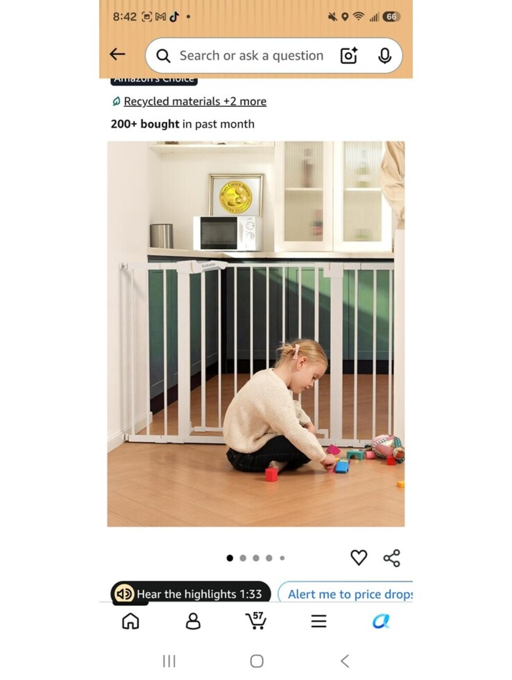 Babelio 29-48 in Baby Gate for Stairs No Drilling, PressGuard Dog Gate